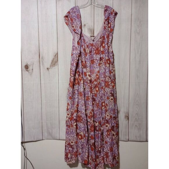 Knox Rose Dress Ladies 4x Purple Floral‎ Maxi Pockets - Picture 1 of 8